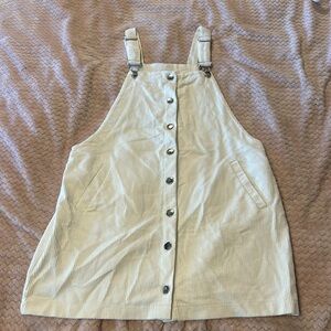 white button up overall dress francesca’s size medium
